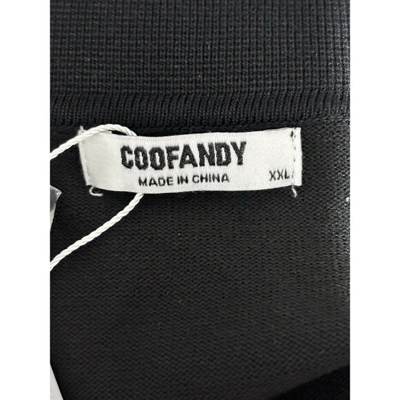 Coofandy Black XXL Mens Polo Shirt 80% Viscose 20% Polyester - Picture 4 of 5